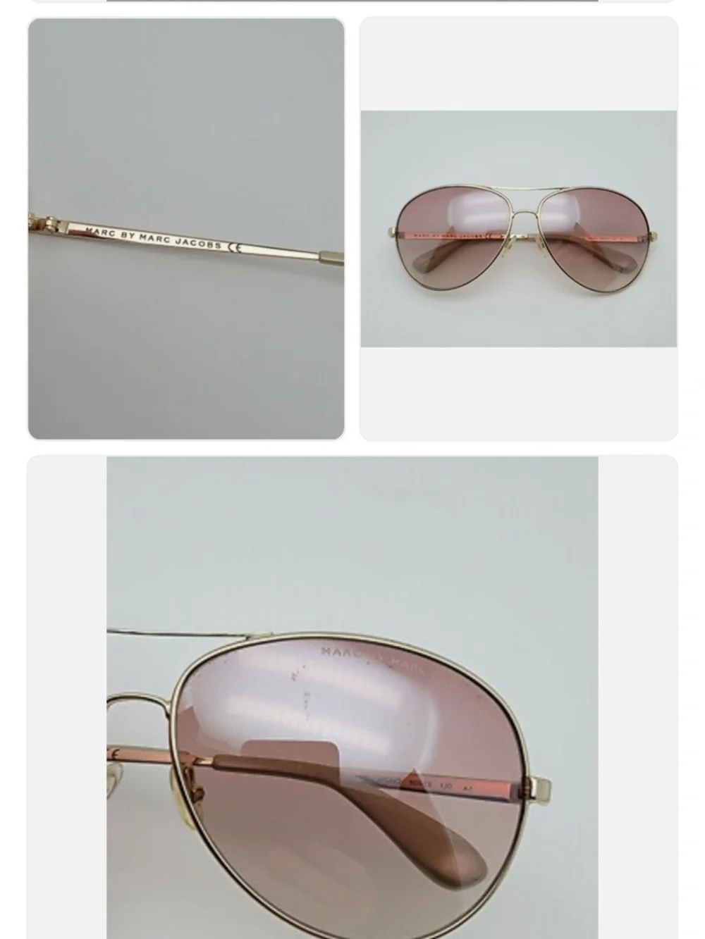 Marc by Marc Jacobs MMJ184/S J5GNO Gold Frame Brown Lens Aviator Sunglasses 60mm